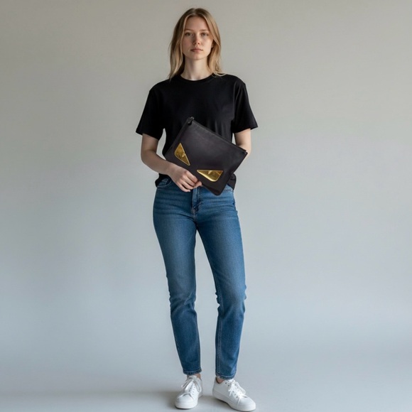 FENDI Monster Large Clutch Bag 😍🔥🖤 - Picture 8 of 15